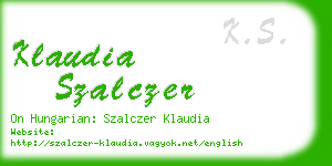 klaudia szalczer business card